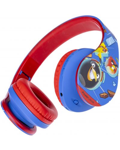 Căști pentru copii PowerLocus - P2 Kids Angry Birds, wireless, albastru/rosu - 3