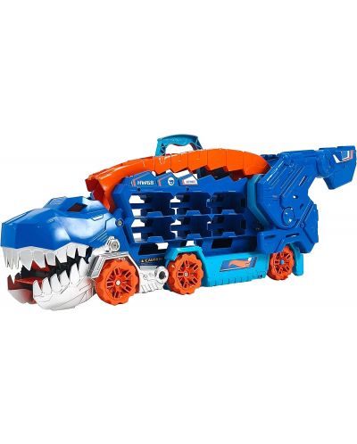 Jucărie 2 în 1 Hot Wheels City - T-Rex, cu 2 mașini - 2