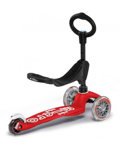 Scooter pentru copii 3 în 1 Micro - Mini Deluxe, Red - 5