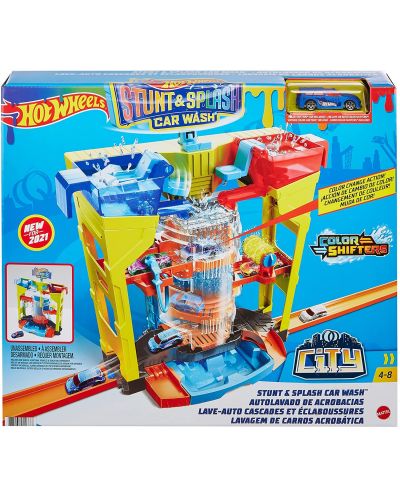 Jucarie pentru copii Mattel Hot Wheels Colour Shifters - Spalatorie auto  - 7