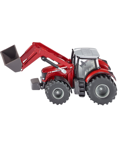 Toy Siku - Tractor Massey Ferguson cu încărcător frontal, 1:50 - 1
