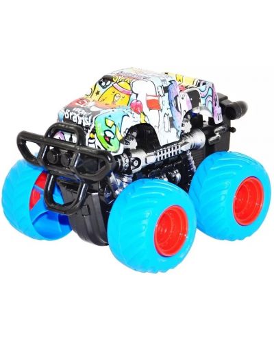 Jucărie pentru copii Raya Toys - Jeep cu rotație de 360 ​​de grade, albastru - 1