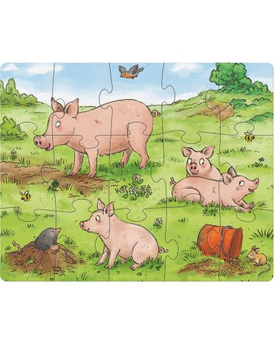 Puzzle pentru copii Haba - Animale de ferma, 3 buc - 3