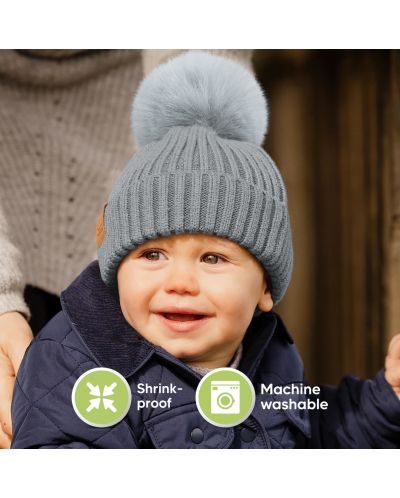 Pălărie de iarnă pentru copii KeaBabies - 6-36 luni, gri, 2 bucăți - 7