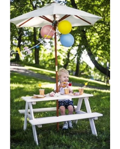 Masă de picnic din lemn pentru copii cu umbrelă Ginger Home - 8