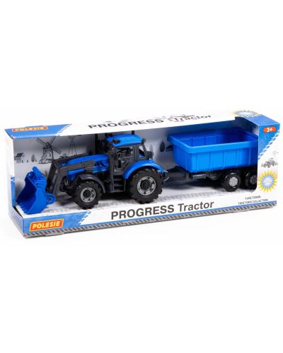 Jucărie pentru copii Polesie Progress - - Tractor de inerție cu remorcă și paletă - 1