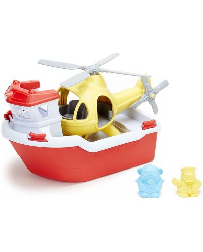 Jucarie pentru copii Green Toys - Barca de salvare si elicopter - 2