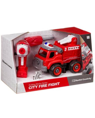 Jucărie pentru copii Raya Toys - Mașină de pompieri prefabricată - 1