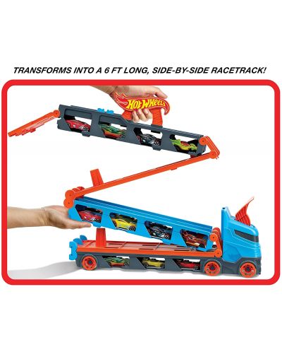 Jucarie pentru copii Mattel Hot Wheels - Autotransportator cu 3 masinute - 4