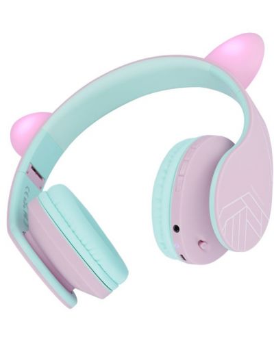 Casti pentru copii PowerLocus - P2, Ears, wireless, roz/verzi - 2