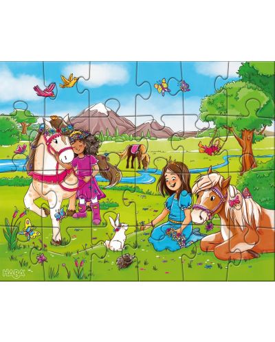 Puzzle pentru copii 3 in 1 Haba - Printese cu cai - 4