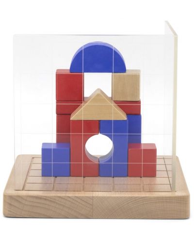 Joc pentru copii cu blocuri de lemn Viga - Compoziții de construcție 3D - 1