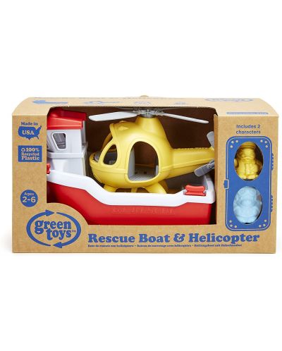 Jucarie pentru copii Green Toys - Barca de salvare si elicopter - 5