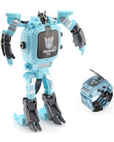 Jucărie pentru copii Raya Toys - Ceas robot transformator, albastru - 2