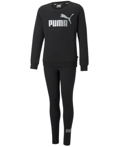 Echipament sportiv pentru copii Puma - Logo Crew FL & Leggings, negru - 1