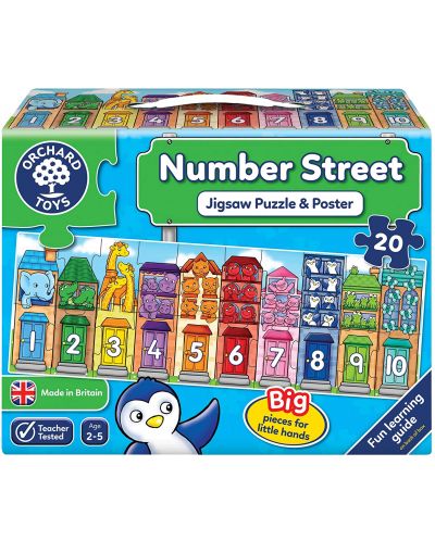 Puzzle pentru copii Orchard Toys - Strada cu numere, 25 piese - 1