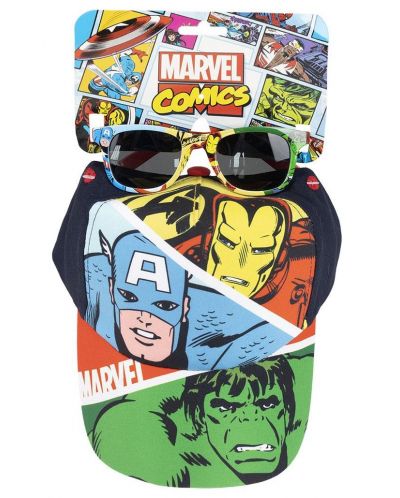Set pentru copii Cerda - Pălărie și ochelari de soare, Avengers - 1