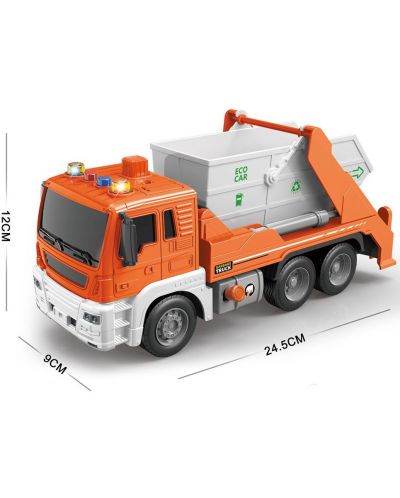 Camion pentru copii Raya Toys - Truck Car,Camion de gunoi cu sunet și lumini, 1:16 - 3