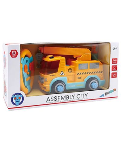 Jucărie de asamblare Ocie Assembly City - Camion cu macara, R/C  - 1