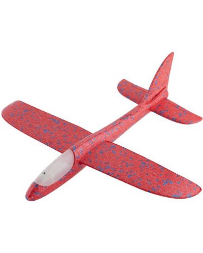 Jucărie Grafix - Avion de spumă cu lumină, roșu - 1
