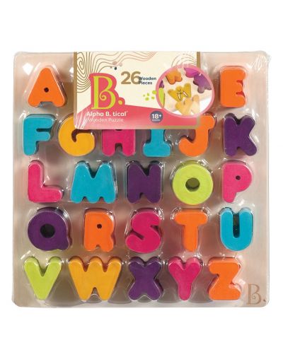 Puzzle din lemn pentru copii Battat - Alfabetul englezesc, 26 de piese - 2