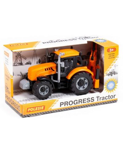 Jucărie Polesie Progress - Tractor de inerție cu braț și lopată - 1