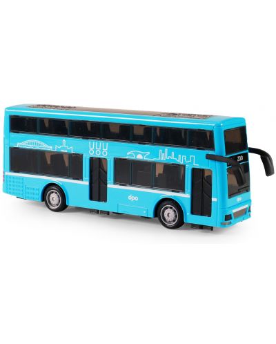 Jucărie pentru copii Rappa - Autobuz cu două etaje, 19 cm, albastru - 1