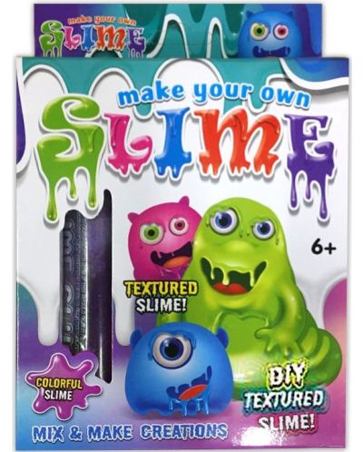 Set pentru copii Raya Toys - DIY slam, mov, cu sclipici - 1