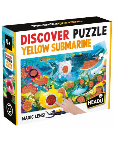 Puzzle educațional pentru copii Headu - Submarin galben - 1