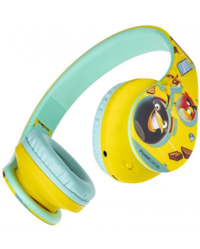 Căști pentru copii PowerLocus - P2 Kids Angry Birds, wireless, verde/galben - 4