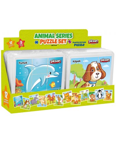 Puzzle pentru copii Pilsan - Animale, 9 piese, asortiment - 1