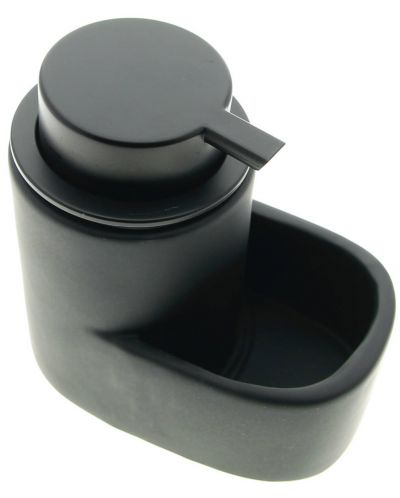 Dozator de săpun lichid cu suport pentru burete Hit - 13.5 cm, negru - 2