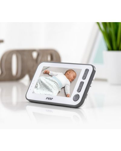 Monitor video digital pentru copii Reer - BabyCam, XL, alb  - 2