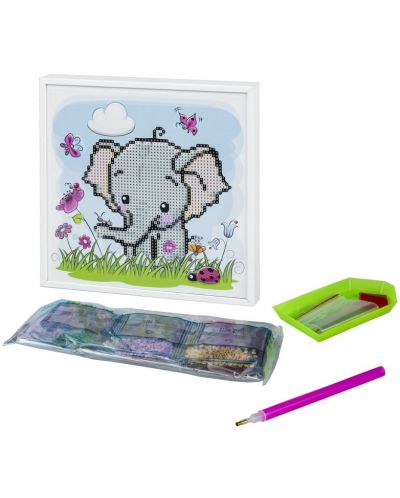 Set de broderie cu diamante  с рамка Centrum Office - Pui de elefant - 3