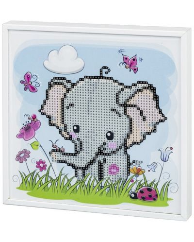 Set de broderie cu diamante  с рамка Centrum Office - Pui de elefant - 2