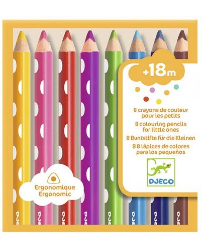 Set creioane colorate Djeco - 8 bucati, Pentru cei mici - 1
