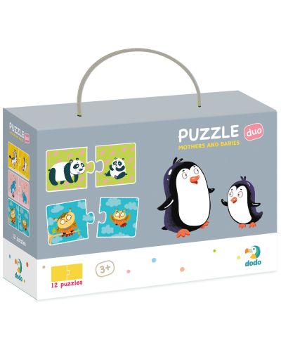 Puzzle educativ pentru copii Dodo Duo - Animale - parinti si pui - 1