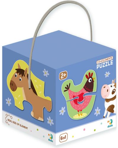Puzzle educativ pentru copii Dodo 6 in 1 - Animale de companie - 1