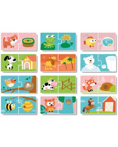 Puzzle educativ pentru copii Dodo Duo - Unde traiesc animalele? - 2