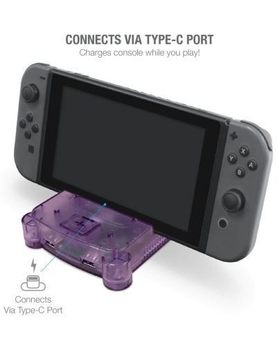 Stație de încărcare de andocare Hyperkin - RetroN S64 Console Dock, violet (Nintendo Switch) - 3