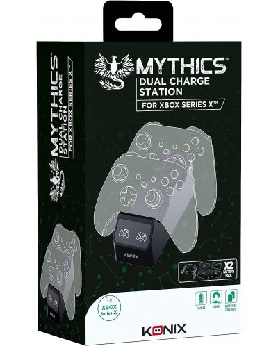 Konix - Mythics Dual Charge Station, pentru Xbox Seria X, dublă, negru - 4