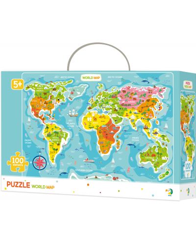 Puzzle Dodo de 100 piese - Harta lumii - 1