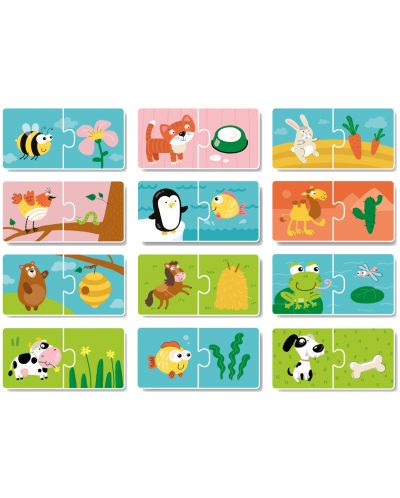 Puzzle educativ pentru copii Dodo Duo - Cu ce se hranesc animalele? - 2