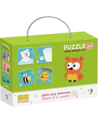Puzzle educativ pentru copii Dodo Duo - Unde traiesc animalele? - 1