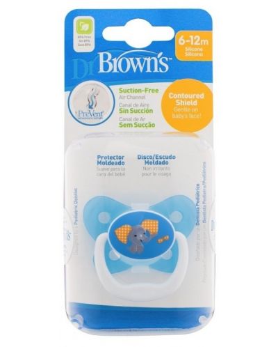 Dr. Brown's PreVent Silicone Orthodontic Soother - Elephant, 6m+ - 1