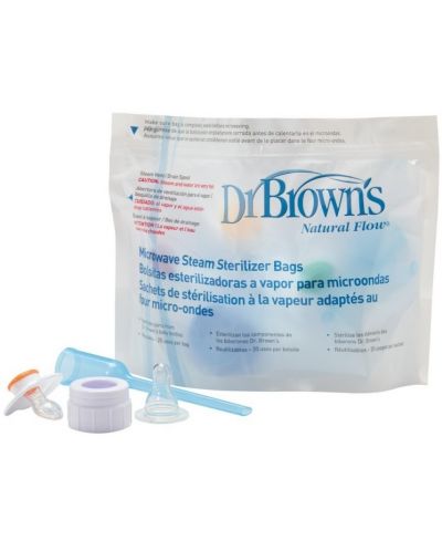 Pungi de sterilizare cu abur pentru microunde Dr. Brown's, 5 bucăți - 1