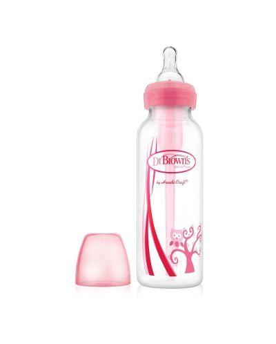 Dr. Brown's Narrow-Neck Options Bottle - Bufniță roz, 250 ml - 1