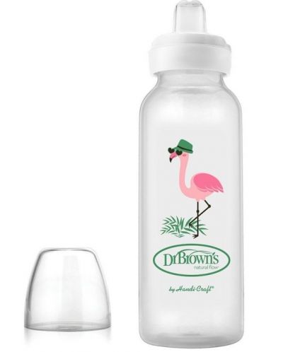 Dr. Brown's Milestones Biberon de tranziție - Flamingo, 250 ml - 1