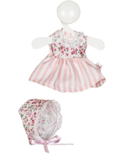 Haine pentru păpuși Asi Dolls - Chikita, pălărie și rochie cu flori, 21 cm - 1