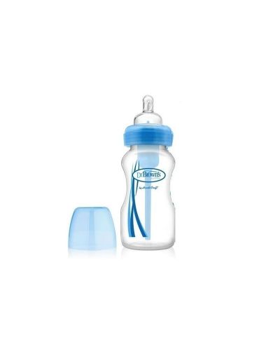 Dr Brown's Wide-Neck Options Bottle - Albastru, 270 ml - 1